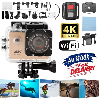 4K Sports Action Camera Ultra HD 1080P 16MP Waterproof Outdoor WiFi EIS Remote • $32.85