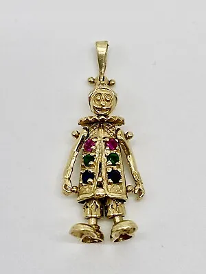 9ct Gold Clown Pendant With Coloured Stones • £259.99