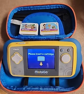 Vtech Mobigo  Touch Learning Gaming System With Case + 2  Games TESTED • $18