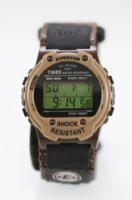 Timex Expedition Men Watch Rare Plastic Nylon 100m Light Chron Date Alarm Quartz • $34.95