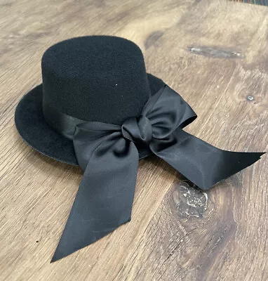 5” Black Cosplay Mini Top Party Halloween Bow Hat Hair Fascinator Wedding • $14.99