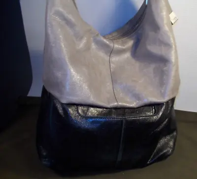 HOBO 2 Tone Black/Grey Large Vintage Leather Shoulder Bag • $22