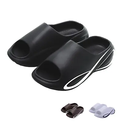 Black Soft Sandals EVA Pillow Slippers For Women Men Non Slip Slates Outdoor • $18.74