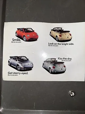 Vintage VW New Beetle Promotional Sticker Sheet Volkswagen VAG • $4