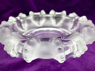 Signed Lalique France Cannes Octopus Cigar Ashtray Bowl Art Glass Crystal • £166.49