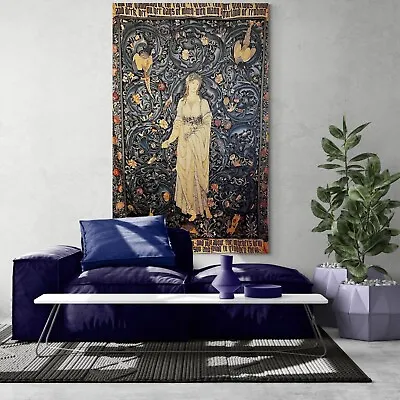 Medieval Tranquil Raven Lady Of The Lake Fabric Print Option RE970750 • $34.95