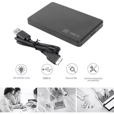 $8.80 • Buy 2.5  Inch USB 3.0 Hard Drive Disk SATA HDD SSD External Slim Enclosure Case AUS
