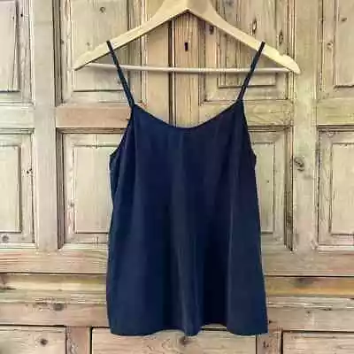 E By Eloise - Anthropologie XS Black Silk Cami Tank - Slightly Faded • $10.80