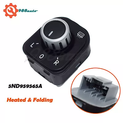 Chrome Heated Power Mirror Switch Folding For VW Jetta Passat Golf GTI MK5 MK6 • $11.98