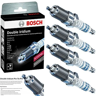 4 Bosch Double Iridium Spark Plug For 1996-1997 HONDA CIVIC DEL SOL L4-1.6L • $36.99