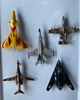 Diecast Jet Aircraft Lot Airplanes F-117 F-18 B1 Bomber A10 X-111 Hot Wings Etc • $24.99