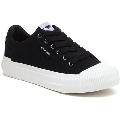 Rocket Dog Cheery Womens Ladies Black Lace Up Canvas Shoes Trainers Size 3-8 • £34.99