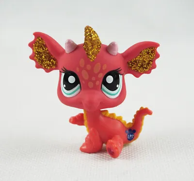 £11.99 • Buy Littlest Pet Shop Green Eyes Animals LPS #2484 Collect Toys Red Sparkle Dragon
