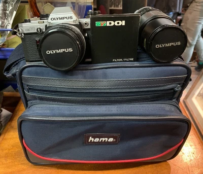 £50 • Buy Lovely Vintage Old School Olymus OM10 35mm Film Camera With Accessories A757