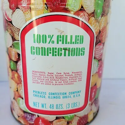 Vintage All Filled Confections 3 LBS Assorted Hard Candy Tin Advertising EMPTY • $27.99