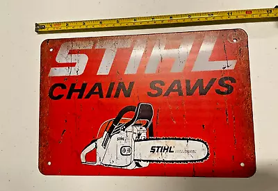 Stihl Chain Saws Tin Sign Logo Chainsaws Metal Shop Art Garage Man Cave Vintage • $12.95