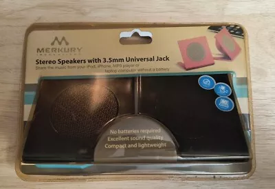 Mini Stereo Speakers With 3.5 Mm Universal Jack - Black - Merkury Innovations  • $15.29