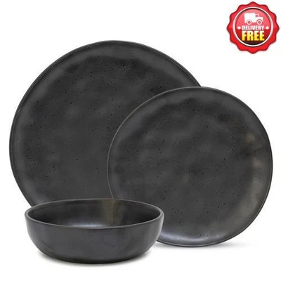 $93 • Buy Salt & Pepper Amari Dinner Set 12 Piece | Black