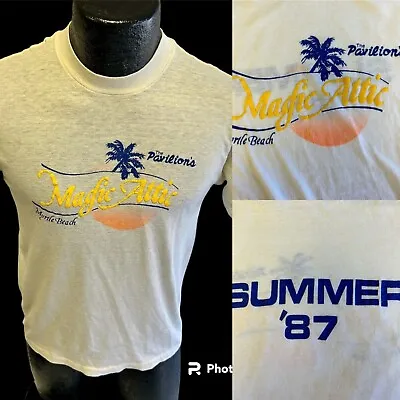 Vtg 80's Touch Of Gold MAGIC ATTIC Myrtle Beach 1987 SUMMER 50/50 SURFER T Shirt • $299.99