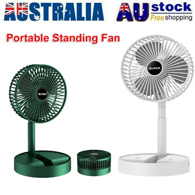 $24.59 • Buy Electric Desktop Fan Portable USB Rechargeable Home Foldable Retractable Fan AU