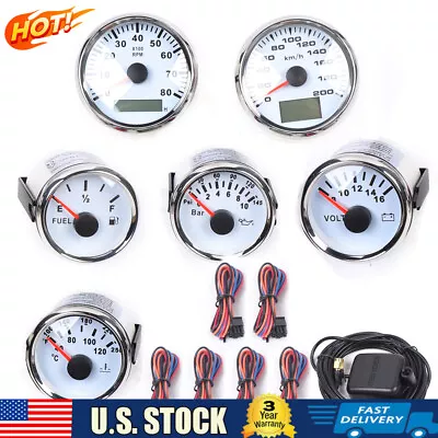 6 Gauge Kit GPS Speedometer Waterproof Fit Truck Car Marine Boat Yacht Universal • $128.25