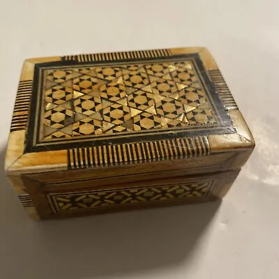 Mosaic Wooden Jewelry  Box  Multi Color Design Egyptian • $14.39