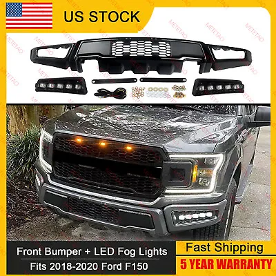 New Steel Front Bumper Assembly W/LED DRL Raptor Style For 2018-2020 Ford F150 • $300