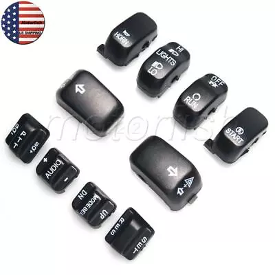 $14.19 • Buy 10pcs Black Hand Control Switch Caps Kit Button Cover For Harley '96-'13 US