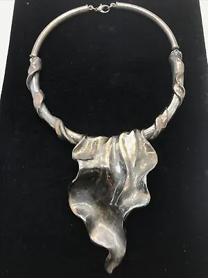 Vintage Designer YAACOV HELLER  925 Silver & Gold  Wrap Choker Necklace 11/2500 • $1499.99