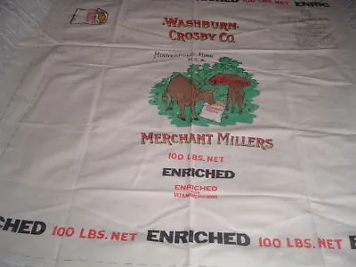 Vtg 80s Novelty Repro Feedsack Cows Corse Grain Bib Apron Sew Fabric Panel MFB • $15.99