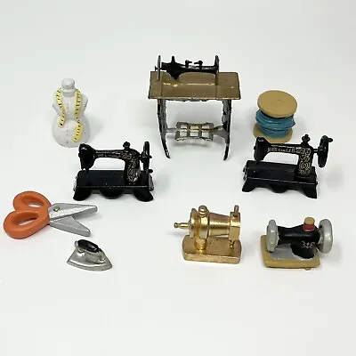 Vintage Dollhouse Miniature Metal Singer Sewing Machine Lot Household Items • $16.90