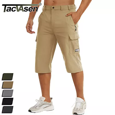 Summer Mens Shorts Quick Dry 3/4 Capri Long Cargo Work Pants Outdoor Golf Hiking • $24.98