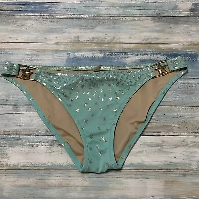 Victoria’s Secret Bikini Swimsuit Bottoms Large Gold Stars Metal L • $19.64