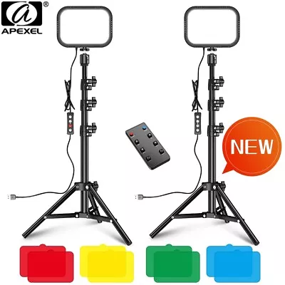 APEXEL 2PCS LED Fill Light Photo Studio Lamp 3300K-5600K For Video LiveStreaming • $69.99