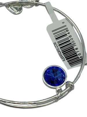 $41.29 • Buy NEW Alex And Ani SEPTEMBER BIRTHSTONE CHARM BANGLE SAPPHIRE Bracelet Silver