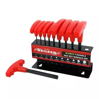 10pc Hex Key Metric 2-10mm T Handle Allen Key Allan Wrench T Bar Set Ct1191 • £9.99