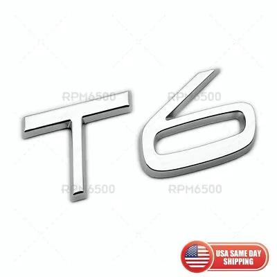 For Volvo T6 Rear Trunk Lid Letter Logo Badge Nameplate Emblem Sport Chrome • $24.99