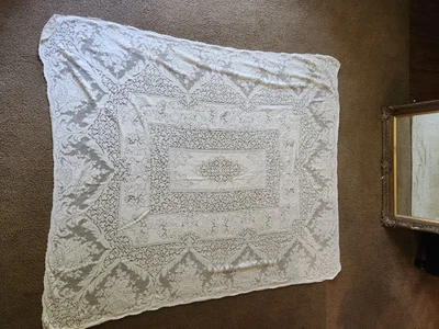 $24.99 • Buy Vintage Quaker Lace Tablecloth - Rectangle 74  X 64  - Antique EUC 