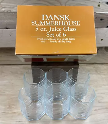 Vintage Dansk Summerhouse Set Of 6 Octagonal 5 Oz Juice Glass Style 04847 New • £29.86