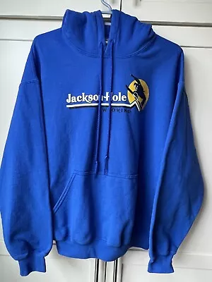 Jackson Hole Wyoming Hoodie Sweatshirt Ski Snowboard Vintage Retro Large Blue • $30