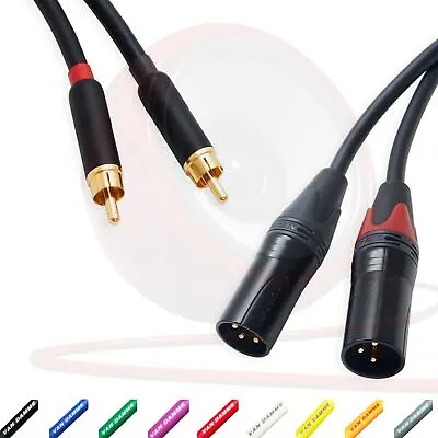 Pseudo Balanced RCA Phono To Male XLR Lead (PAIR). Van Damme Starquad Cable • £75.36