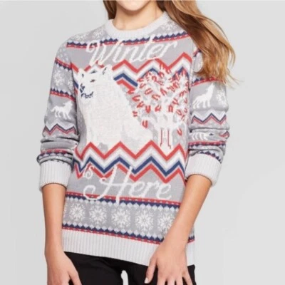 $12 • Buy GAME OF THRONES GoT Winter Is Here Dire Wolf Women's Ugly Christmas Sweater XS