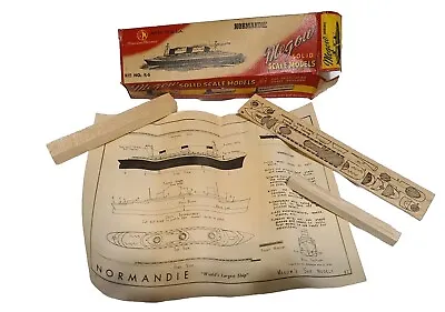 1946 Megow Normandie Ship Solid Scale Model Vintage Model Plane K-5 Usa • $20