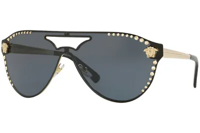 $399.95 • Buy NEW Genuine VERSACE Aviator Medusa Pale Gold Grey Sunglasses VE 2161 1252/87