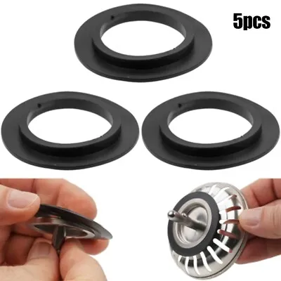 5 PCS Basket Strainer Plug Waste WASHER ONLY Seal For Kitchen Sink Plug 78-83mm • £3.18