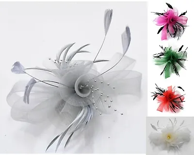 £9.99 • Buy Butterfly Black Feather Wedding Ascot Fascinator On Comb Hat Hair Accessories