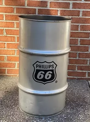 Vintage Phillip 66 Oil Barrel Drum Trash Can Garage Art Shop Motor Oil • $129.95