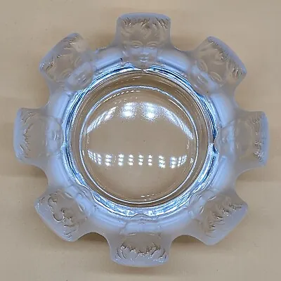 Vintage Lalique FRANCE St Nicolas Face Crystal Jewelry/Trinket Dish Ashtray READ • $89.95