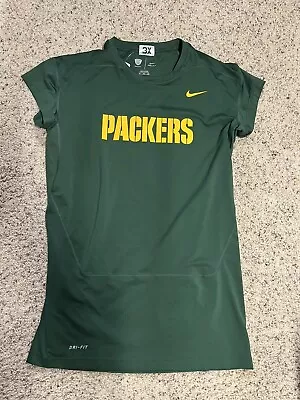 Green Bay Packers Game Worn SHORT Sleeve Shirt Team Issued 3XL Nike NFL GREEN • $34.99