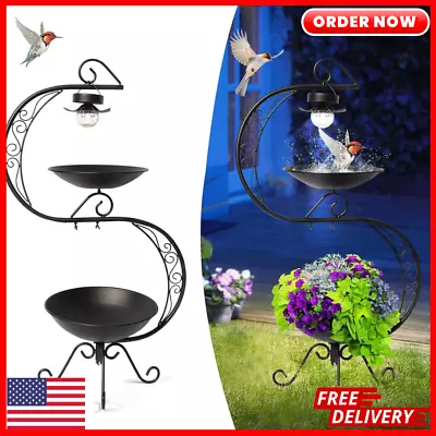 HONGLAND Bird Bath - Bird Baths For Outdoors - 36  Vintage Outdoor Garden Metal • $56.99